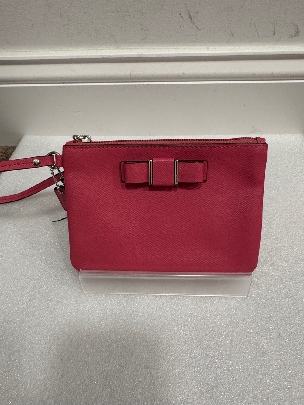 Coach pink bow wristlet wallet with hangtag